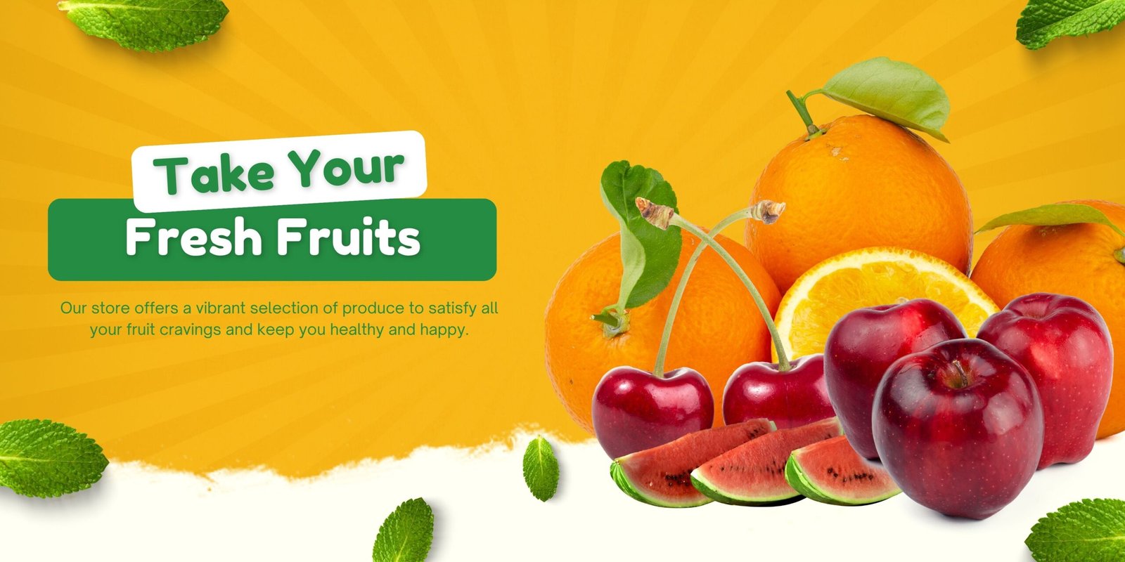 Yellow Modern Fruit Store Promotion Banner